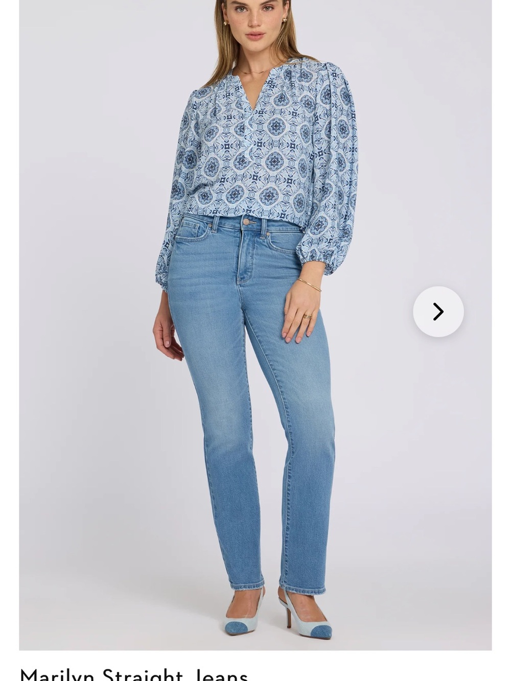 NYDJ Marilyn Straight Leg Jeans - Light Blue Wash